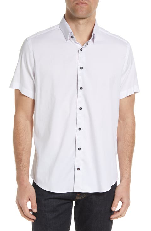 Men's Stretch Short Sleeve Button-Up Shirt
