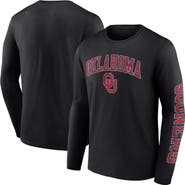 FANATICS Men's Fanatics Branded Black Oklahoma Sooners Distressed Arch Over Logo Long Sleeve T-Shirt