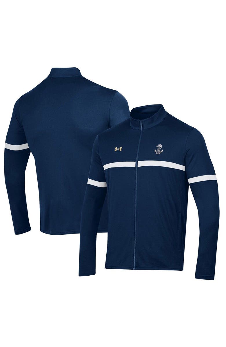 Under Armour Men's Under Armour Navy Navy Midshipmen 2023 Assist Warm Up Full-Zip Jacket, Main, color,