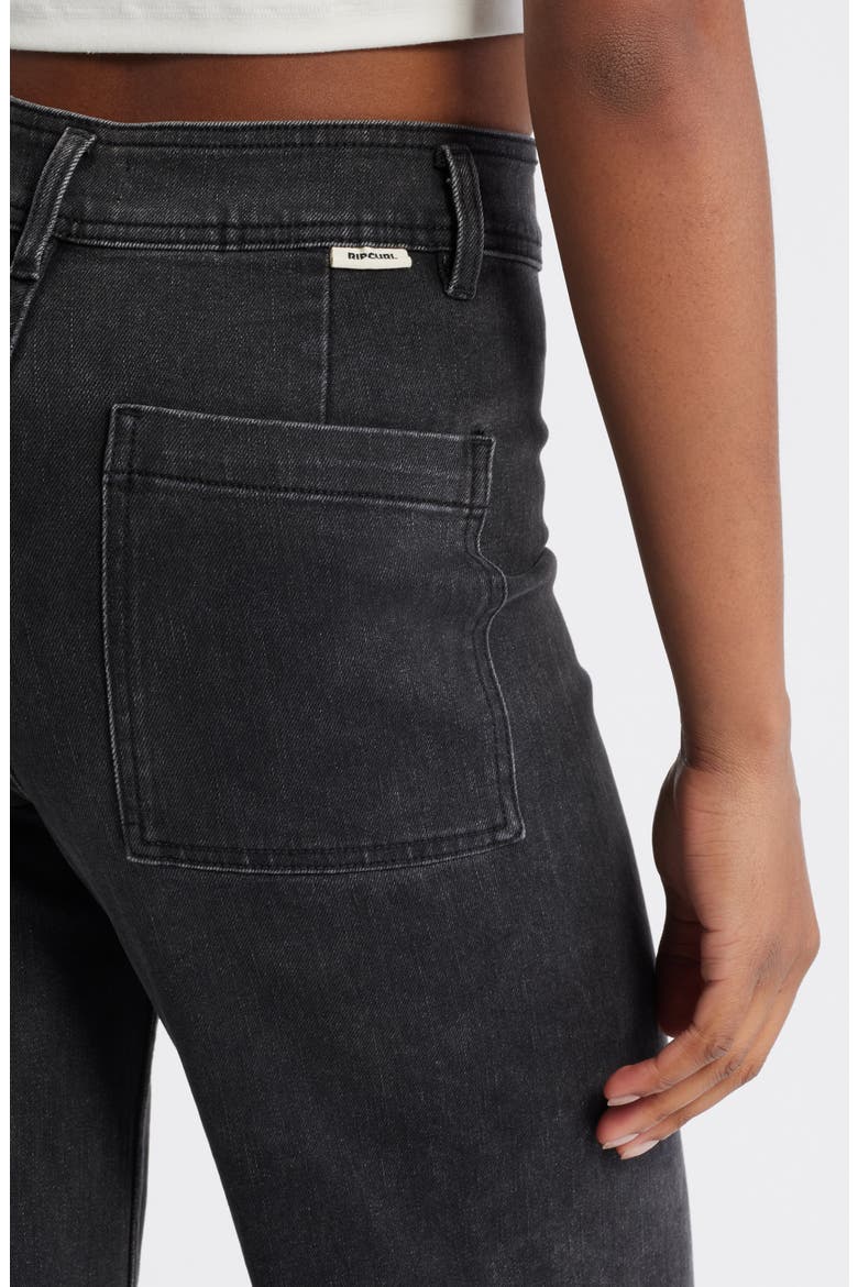 Holiday High Waist Wide Leg Jeans, Alternate, color, WASHED BLACK