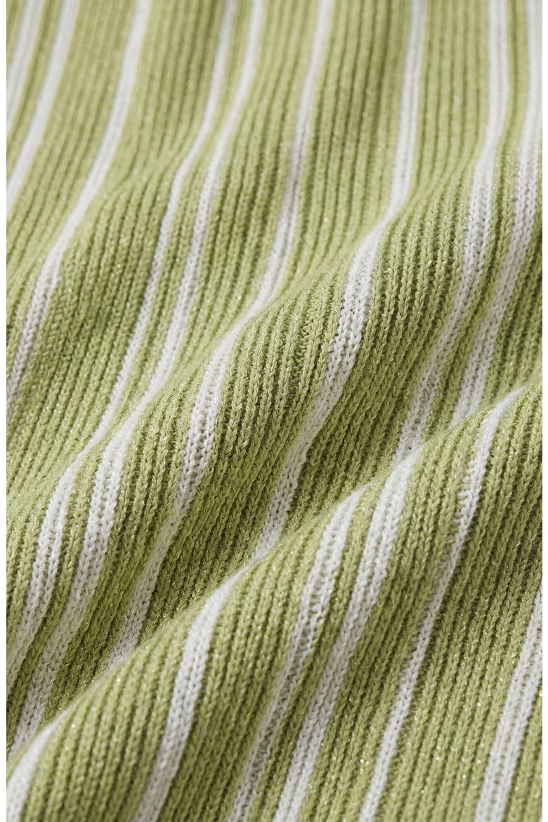 Sleeveless Knitted Striped Maxi Dress, Alternate, color, Green