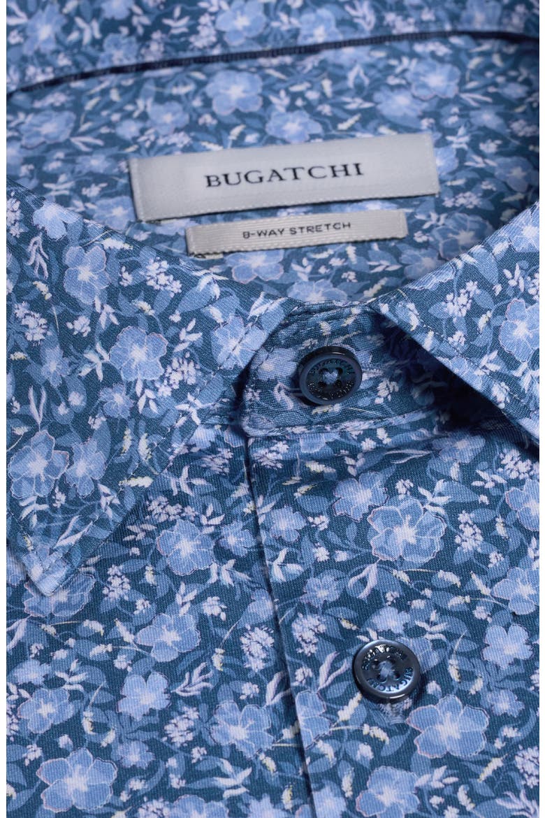 James OoohCotton® Floral Print Button-Up Shirt, Alternate, color, COBALT