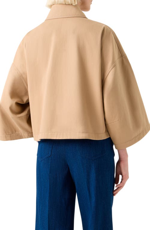 Akris Punto Water Repellent Cotton Garbardine Crop Car Coat In Brown