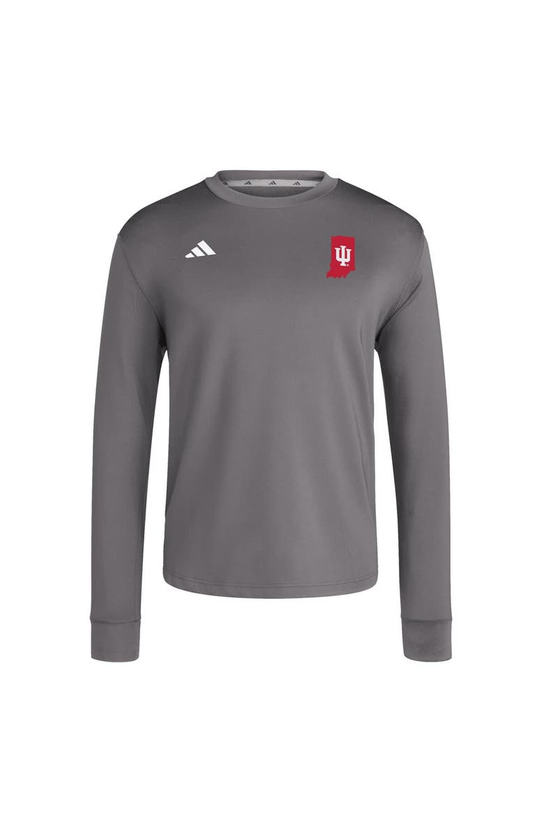 adidas Men's adidas  Gray Indiana Hoosiers Dugout Pullover Sweatshirt, Alternate, color, 