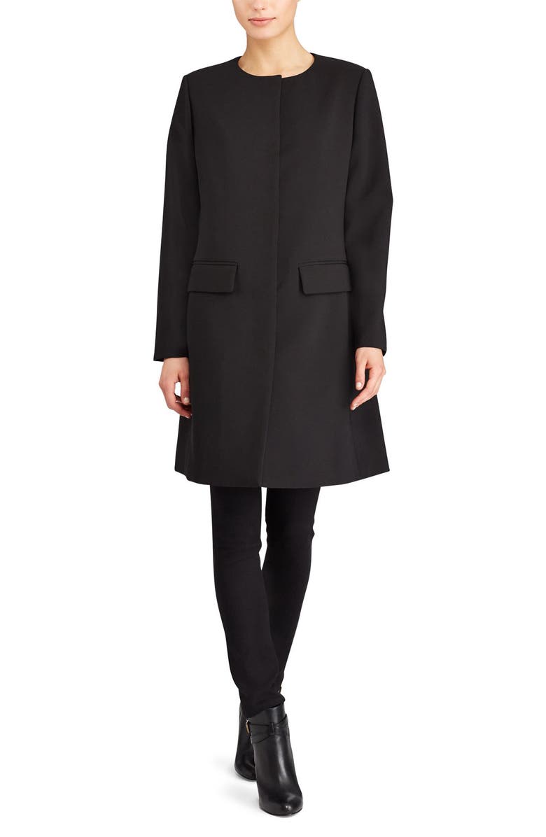 Lauren Ralph Lauren Collarless Crepe Topper, Alternate, color,