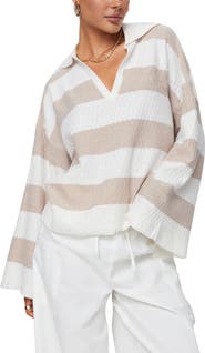 Princess Polly Rick Oversize Stripe Collar Sweater