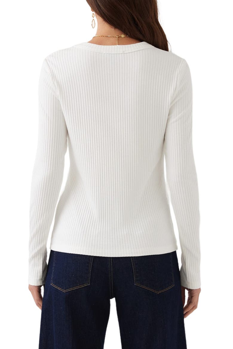 Ribbed Long Sleeve Top, Alternate, color, OFF WHITE
