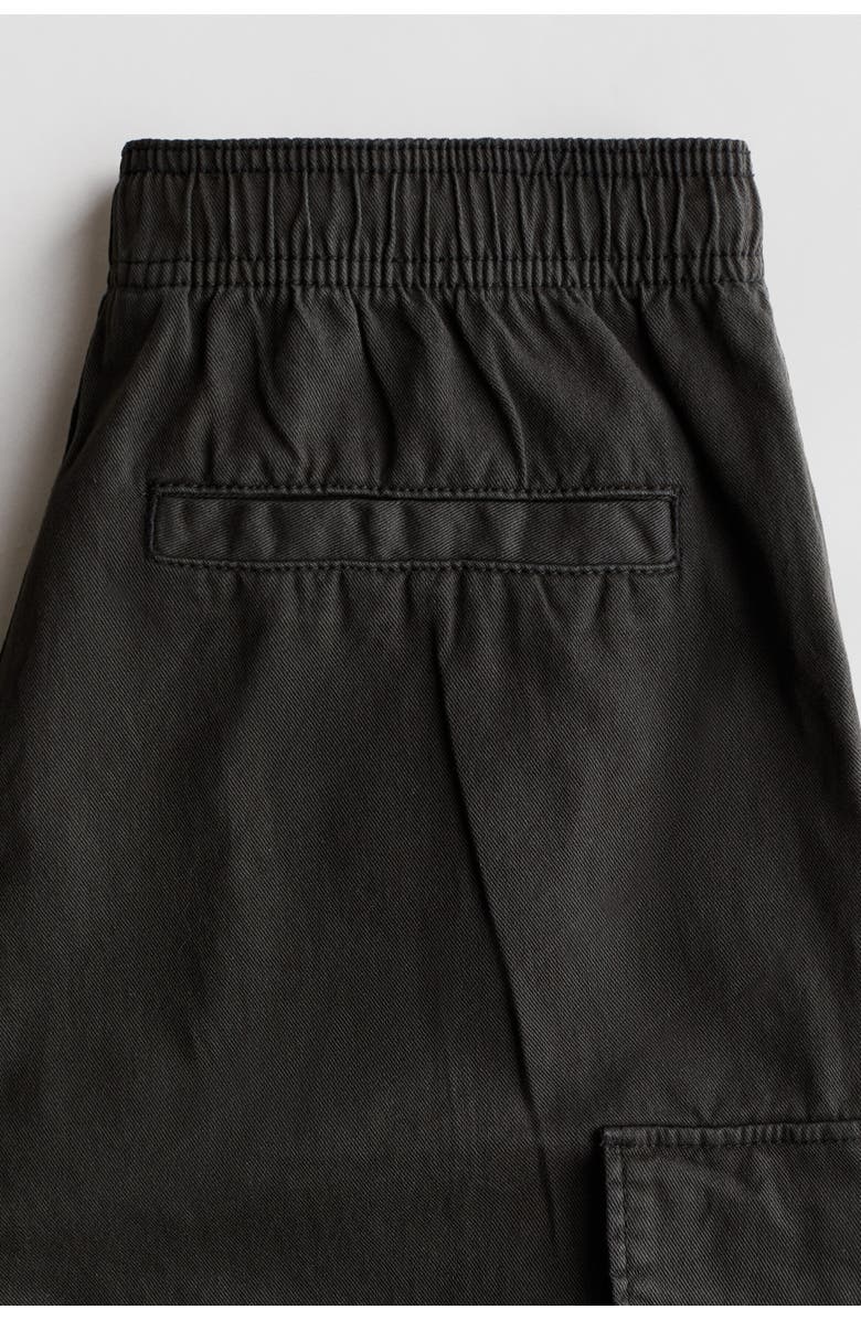 H&M Cotton Cargo Trousers, Alternate, color, Black
