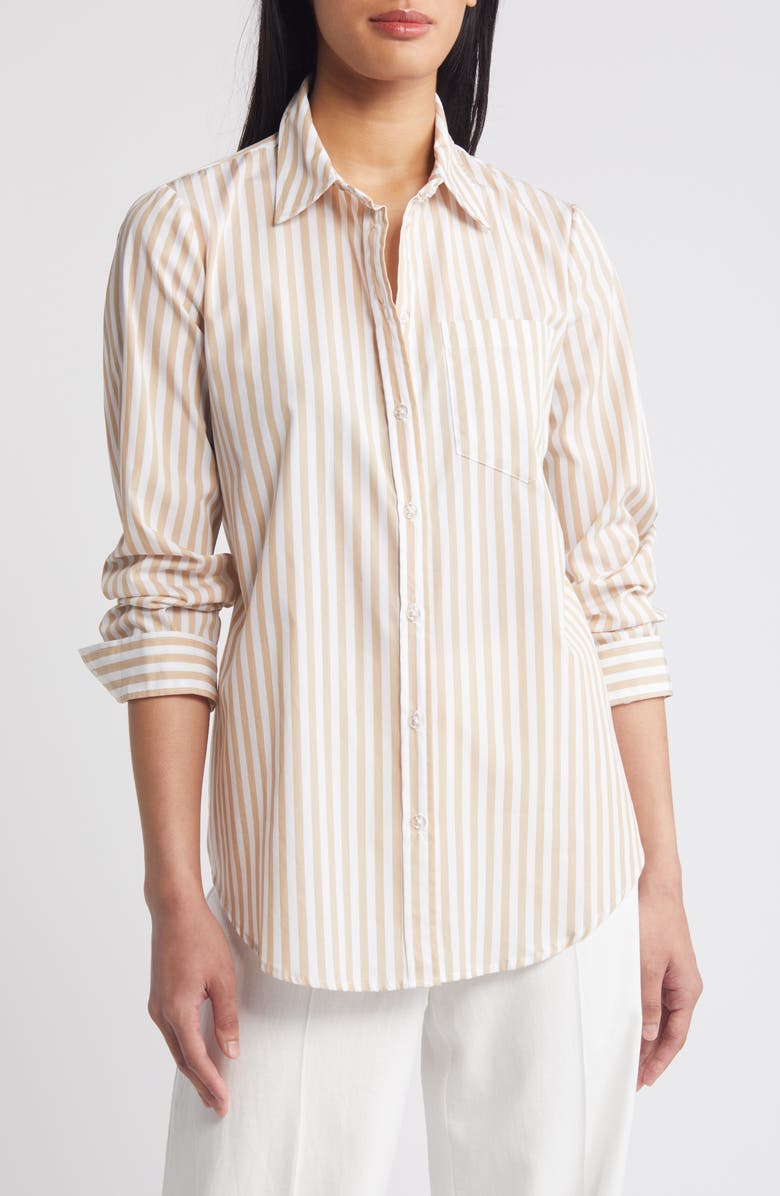 Tahari ASL Stripe Button-Up Shirt, Main, color, 