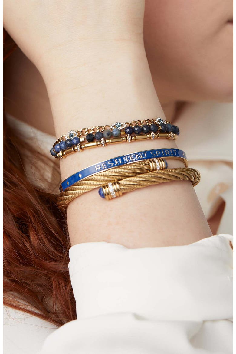 Evil Eye Stranded Bracelet Set, Alternate, color, Gold
