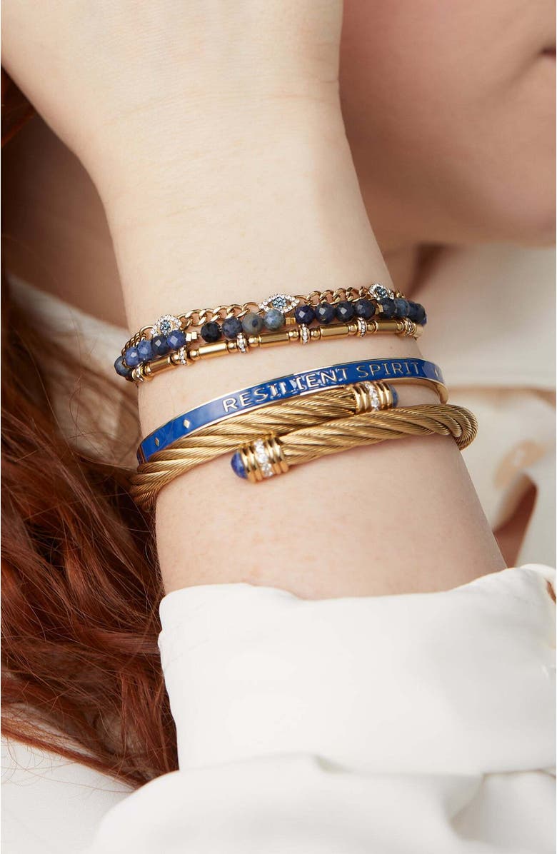 Alex and Ani Evil Eye Stranded Bracelet Set, Alternate, color, Gold