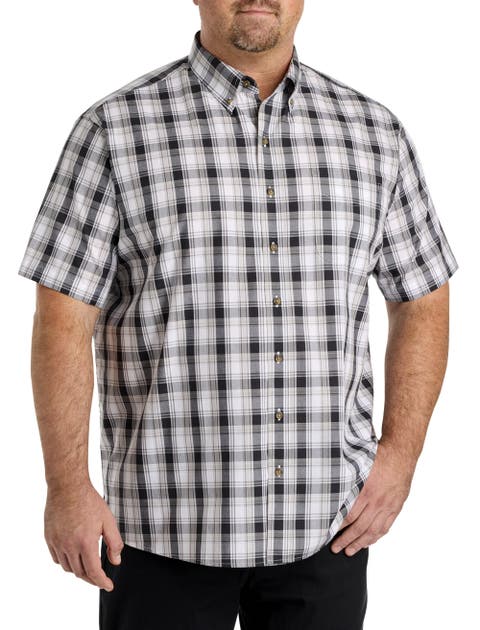 Big & Tall Easy-Care Medium Plaid Sport Shirt