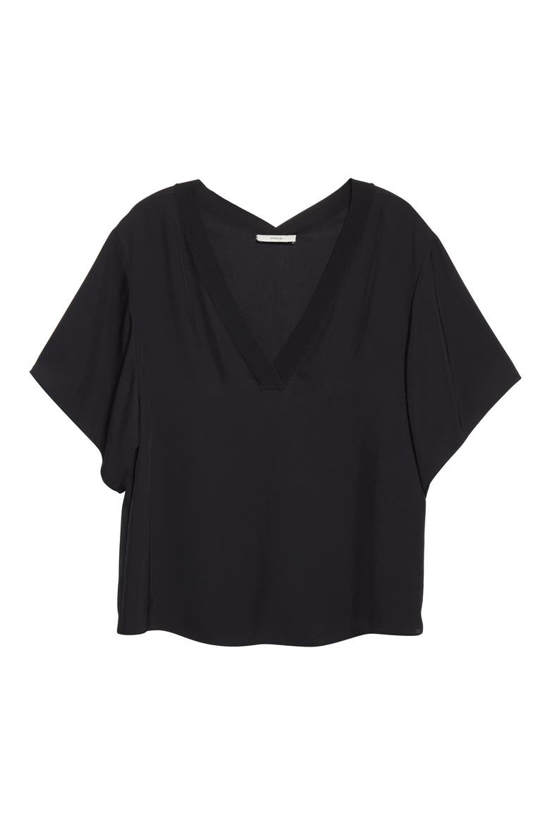 V-Neck T-Shirt, Alternate, color, BLACK