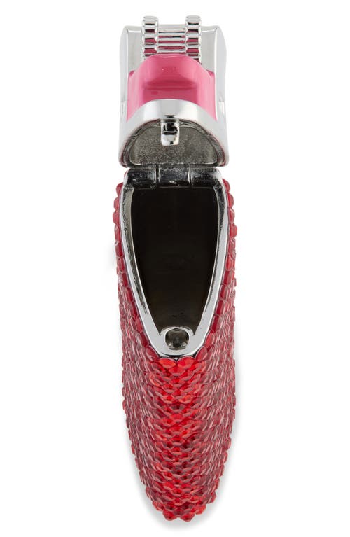 Shop Judith Leiber Got A Light? Crystal Embellished Flame Miniature In Silver Light Siam