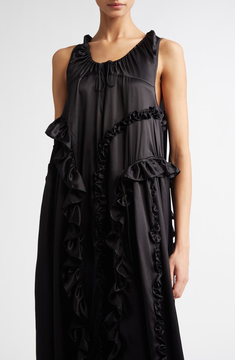 Cecilie Bahnsen Opal Ruffle Silk Satin Dress, Alternate, color, 