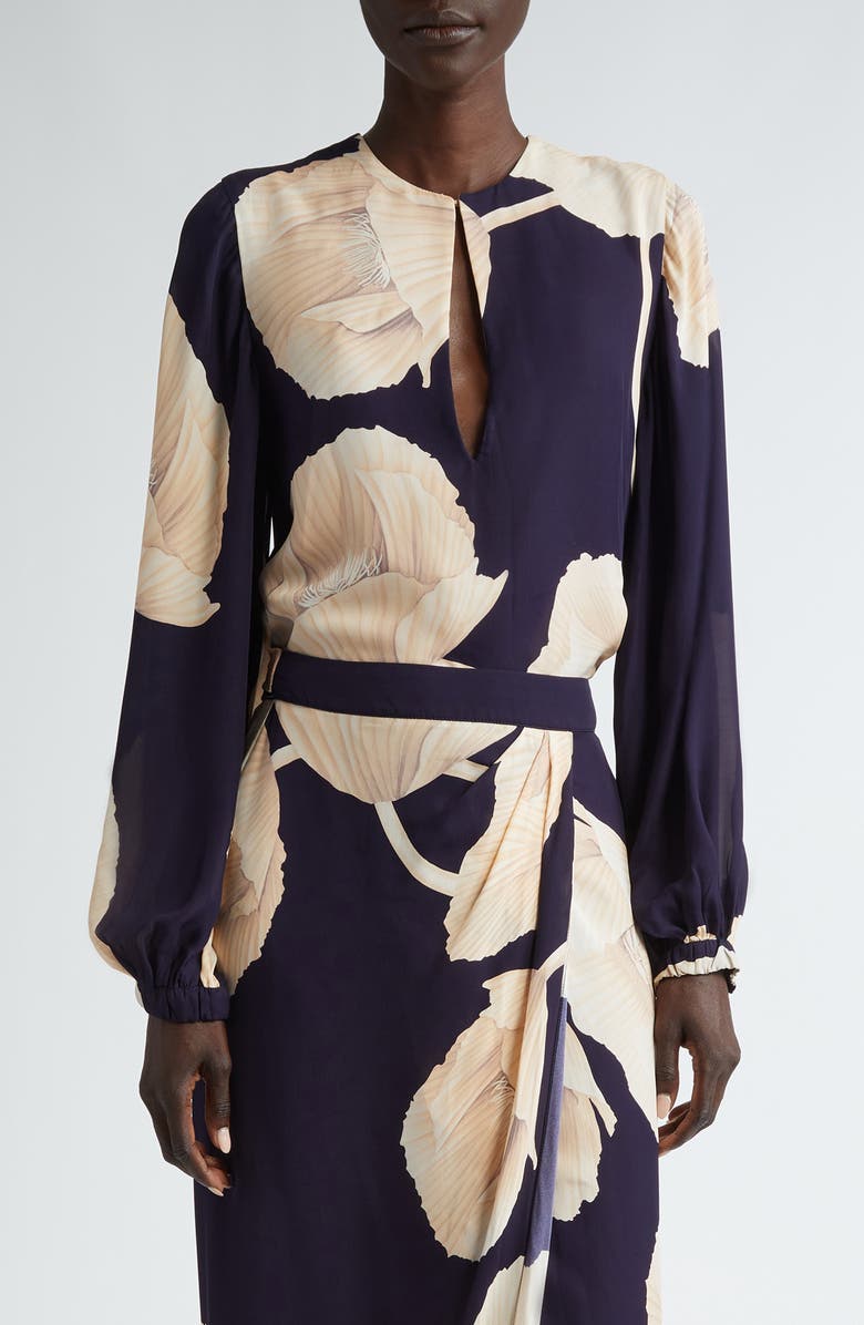 Johanna Ortiz Gotas Florales Silk Top, Main, color,