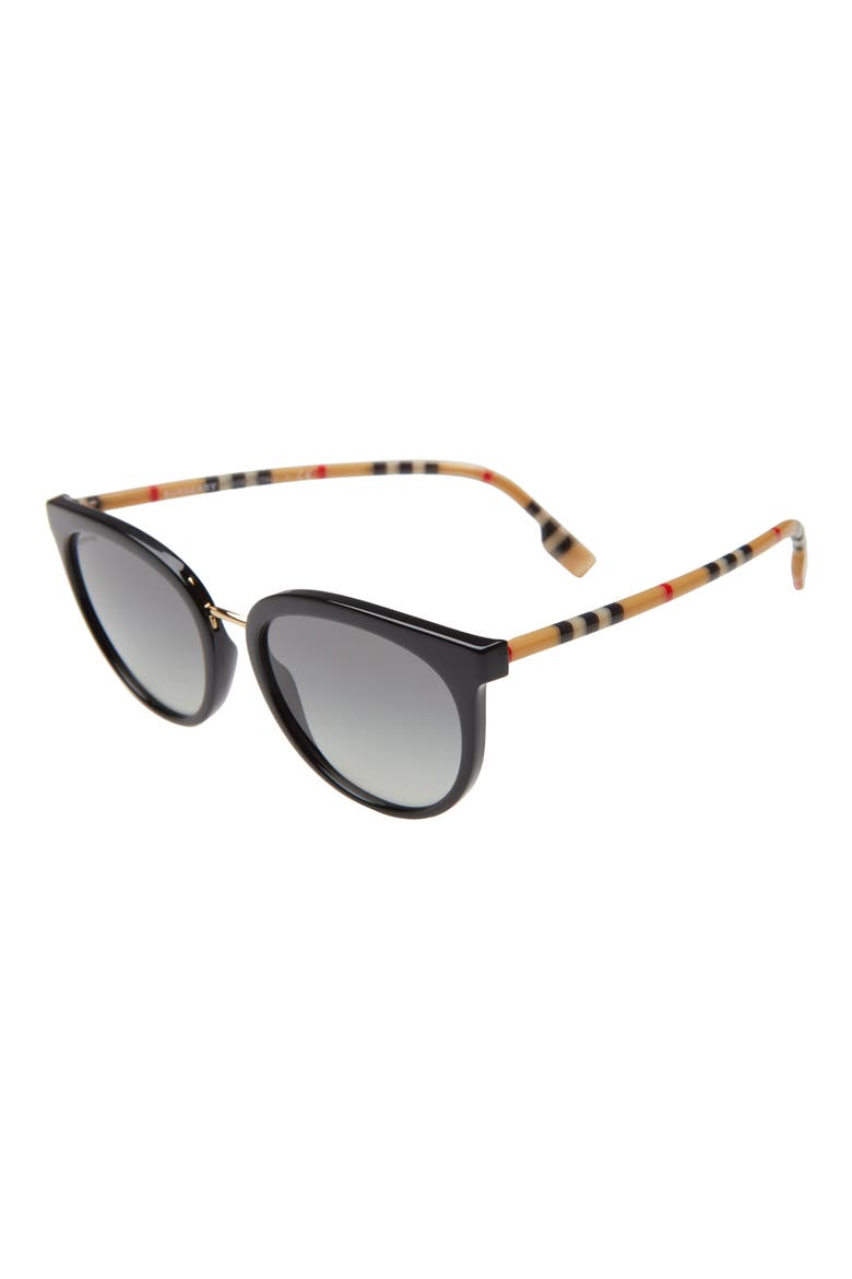 55mm Gradient Cat Eye Sunglasses, Alternate, color, BLACK/ BLACK GRADIENT