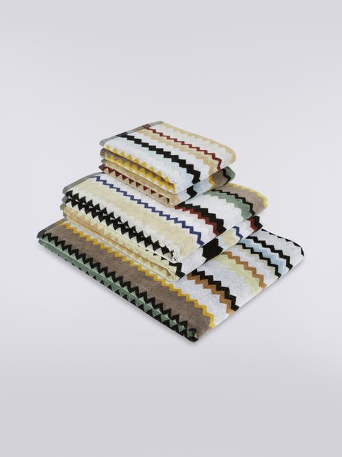 Missoni Home 5-piece Curt Bath Towel Set In Chevron Cotton Terry In Black