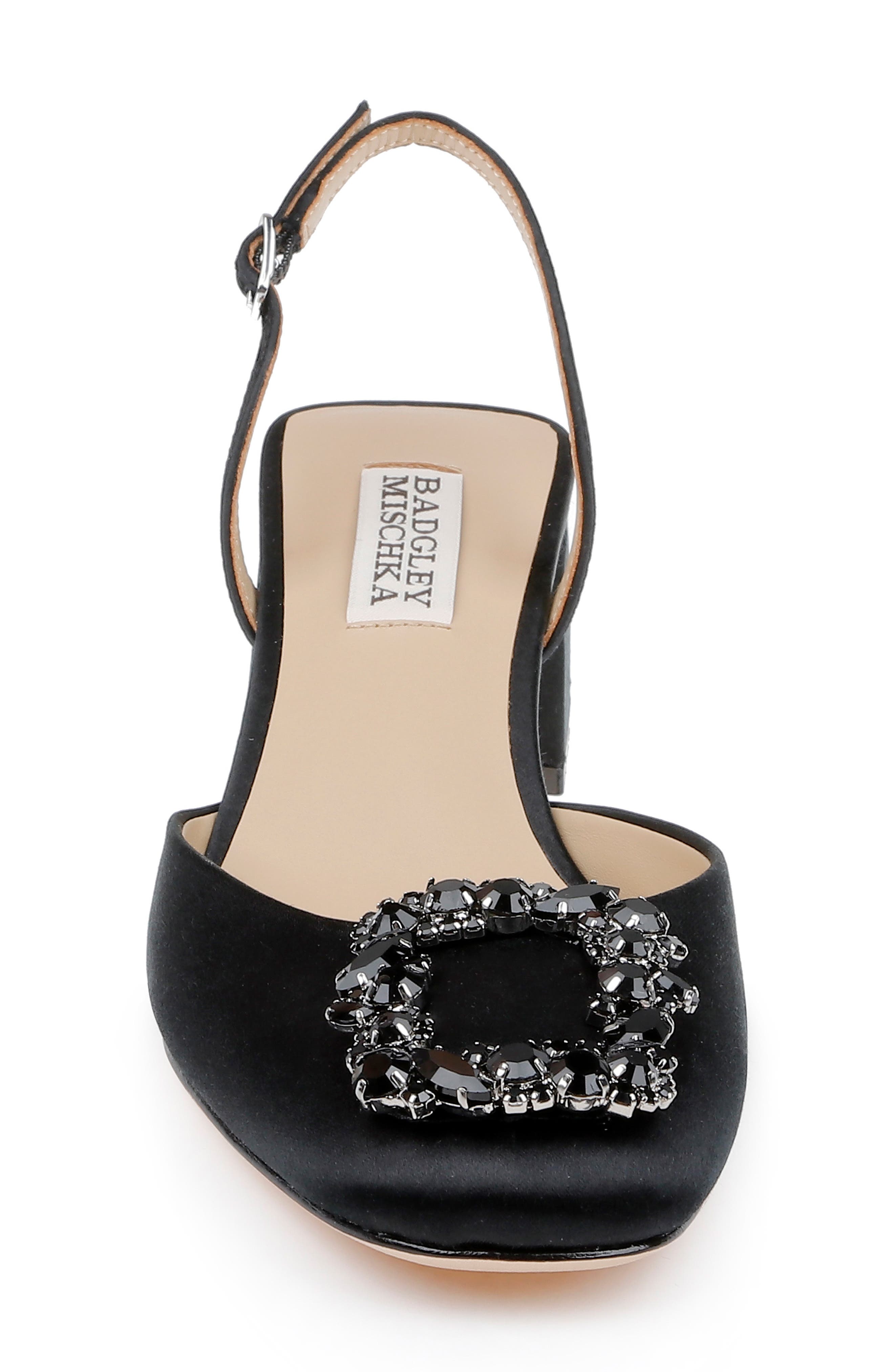 Badgley Mischka Collection Vivia Slingback Pump, Alternate, color, Black Satin