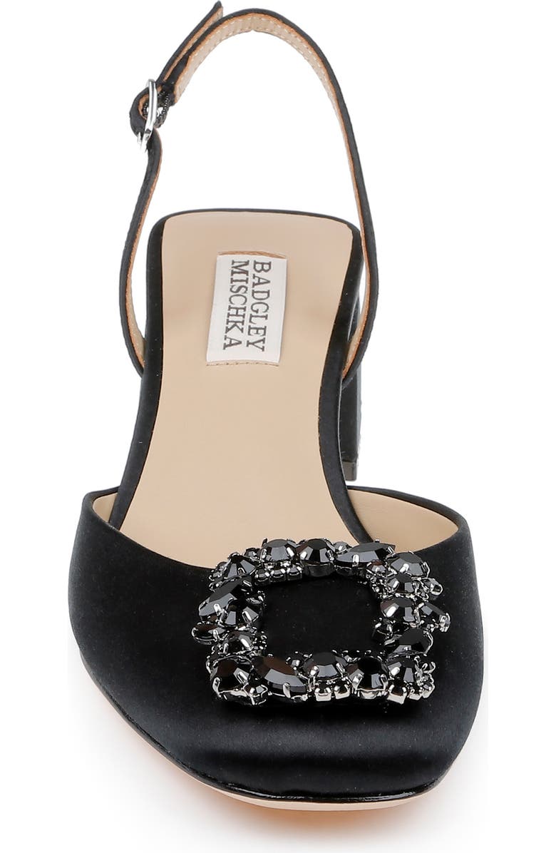 Badgley Mischka Collection Vivia Slingback Pump, Alternate, color, Black Satin