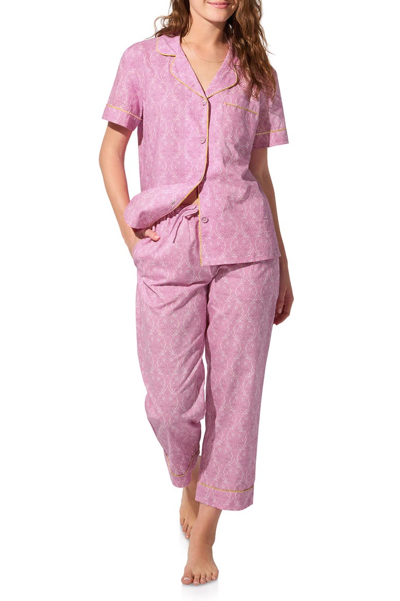 Print Organic Cotton Crop Pajamas, Main, color, COLETTE