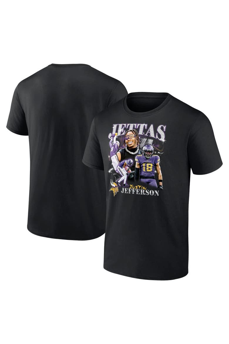 Men's Fanatics Justin Jefferson Black Minnesota Vikings Notorious Player Graphic T-Shirt, Main, color, Black