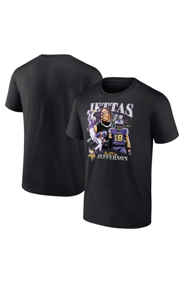 FANATICS Men's Fanatics Justin Jefferson Black Minnesota Vikings Notorious Player Graphic T-Shirt, Main, color, Black