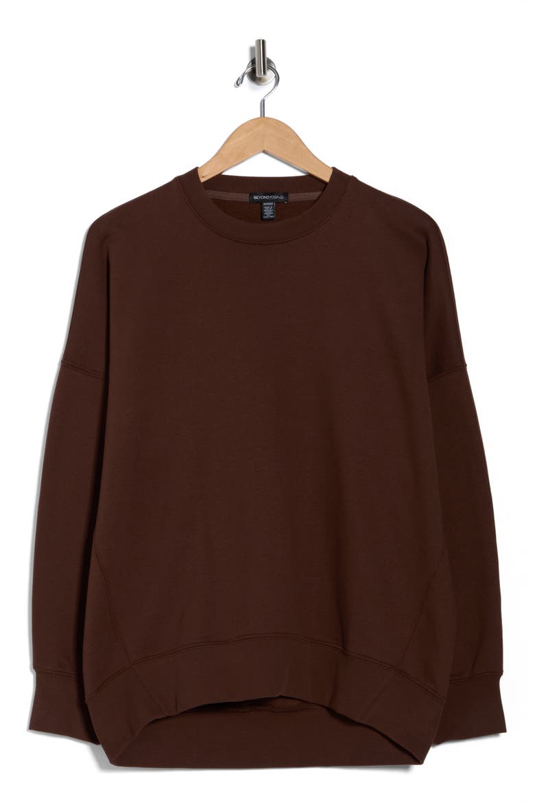 Solstice Oversize Cotton Blend Sweatshirt, Alternate, color, ESPRESSO