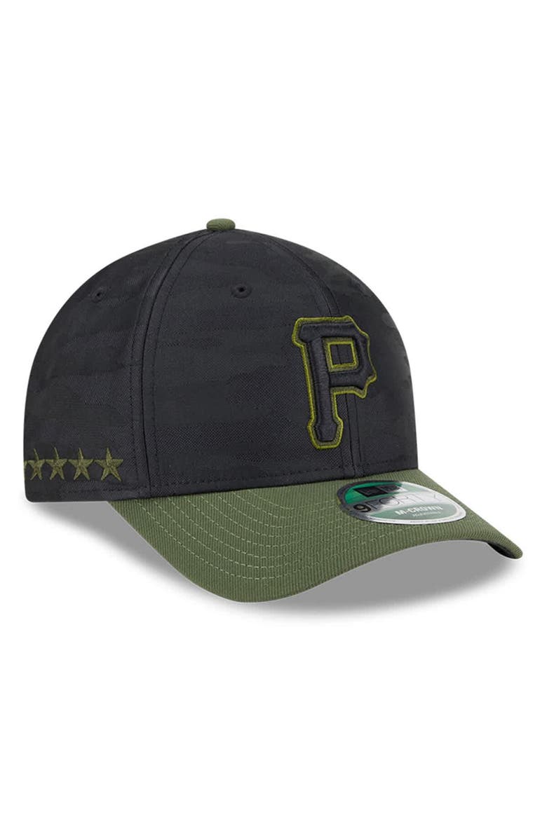 New Era Men's New Era Black Pittsburgh Pirates Player Replica 9FORTY Adjustable Hat, Alternate, color, Black