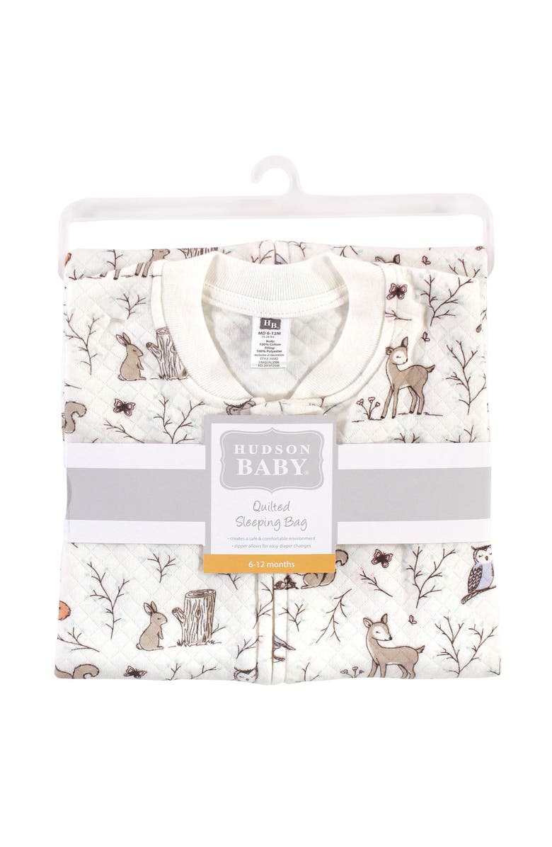 Hudson Baby Supreme Quilted Sleep & Lounge Sack , Sleeveless Comfort, Alternate, color, Enchanted Forest