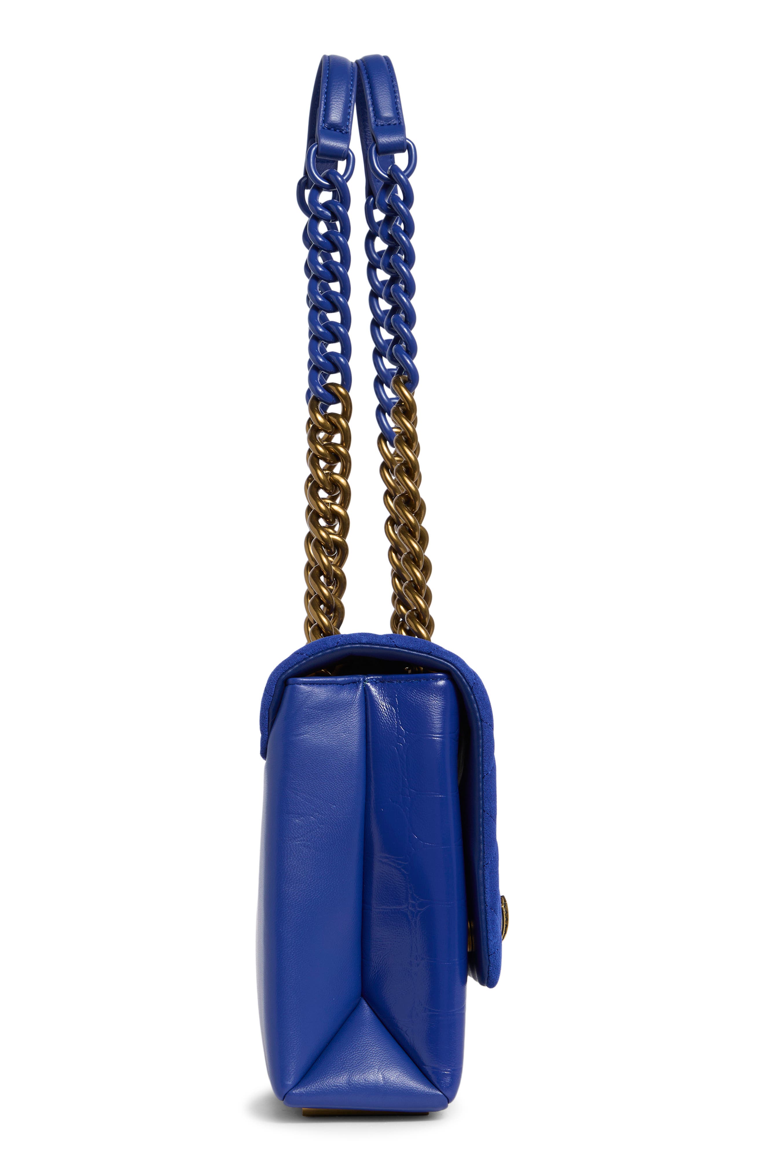 Kurt Geiger London Large Kensington Leather Shoulder Bag, Alternate, color, Blue