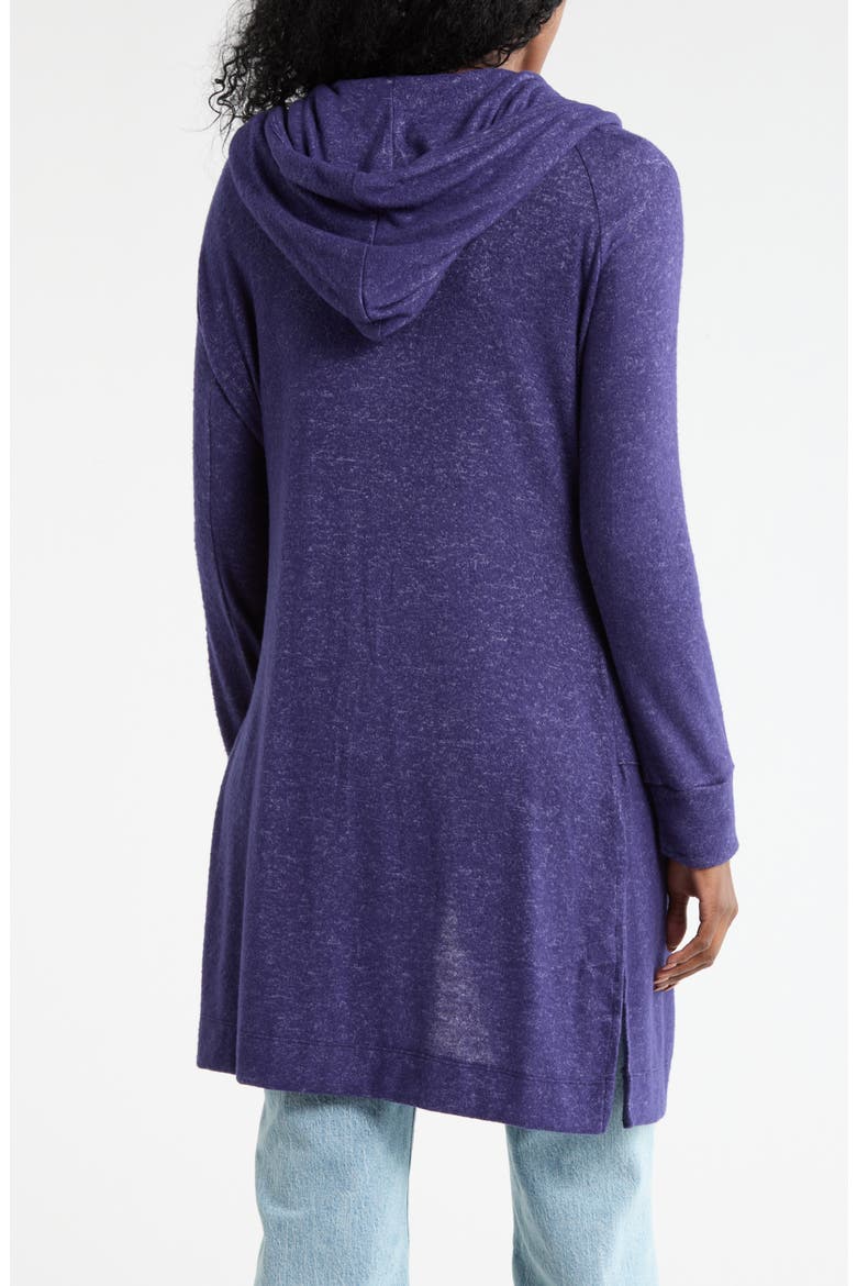 Hooded Sweater Cardigan, Alternate, color, DAMSON