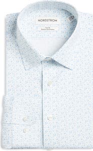 Nordstrom Trim Fit Floral Premium Performance Twill Dress Shirt