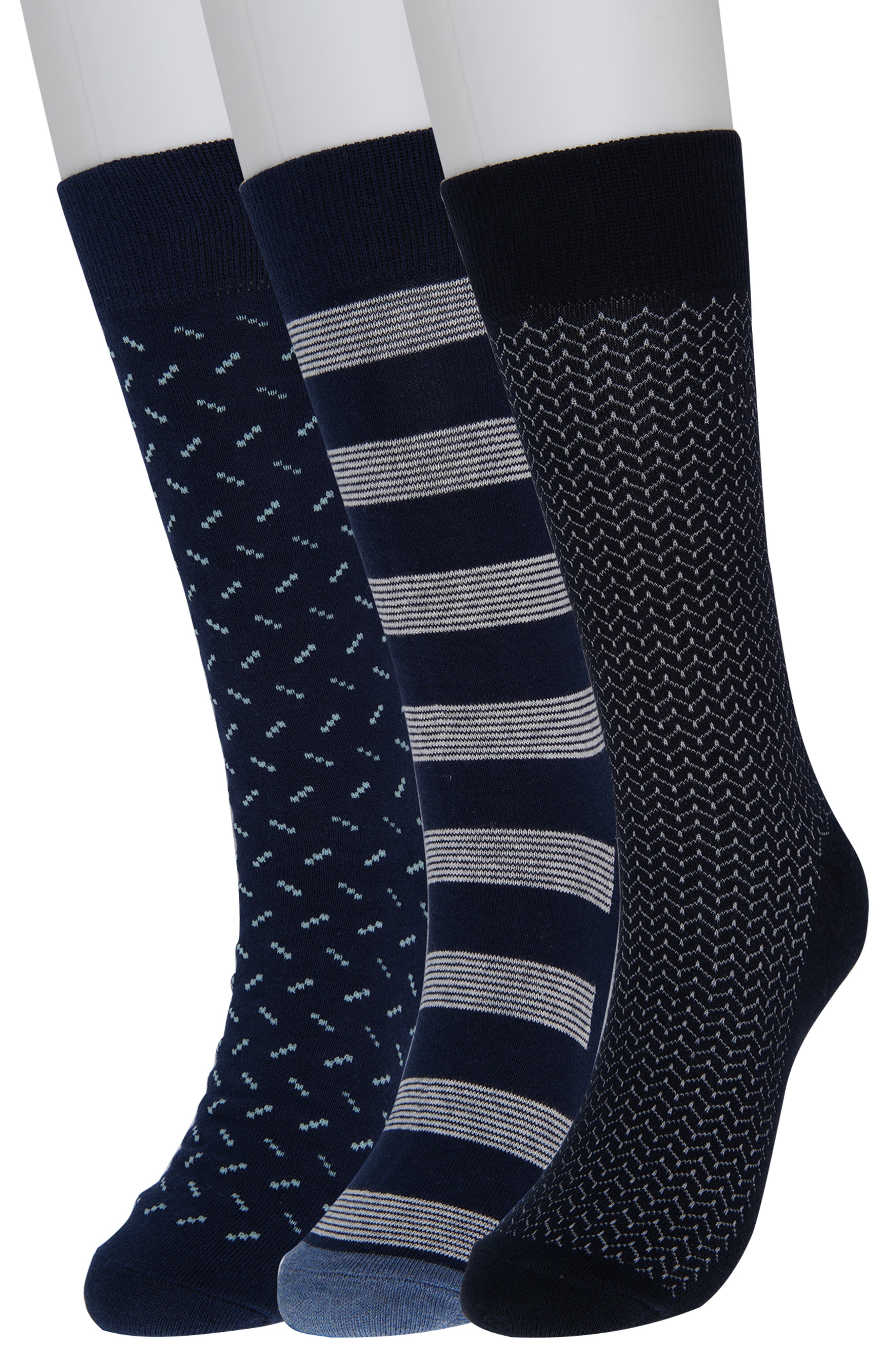 Original Penguin Ziggy Neat Assorted Crew Socks - Pack of 3