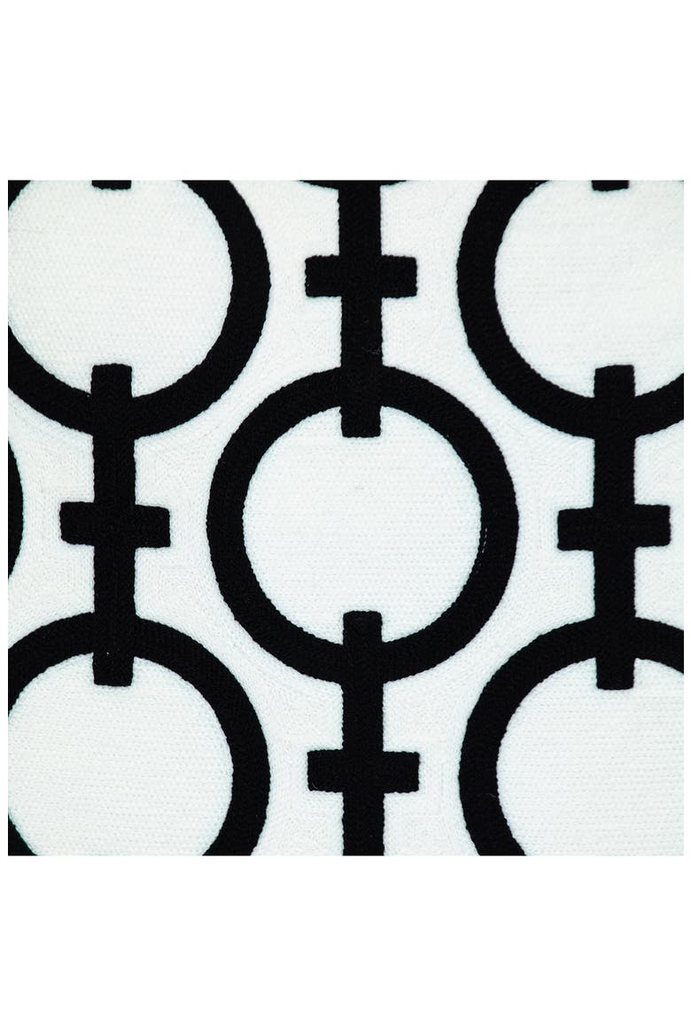 Rounder Embroidered Throw Pillow, Alternate, color, BLACK