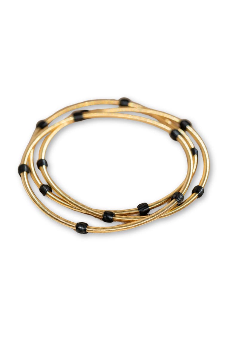 Gold Beaded Dia Bracelets, Main, color, Gold/Black