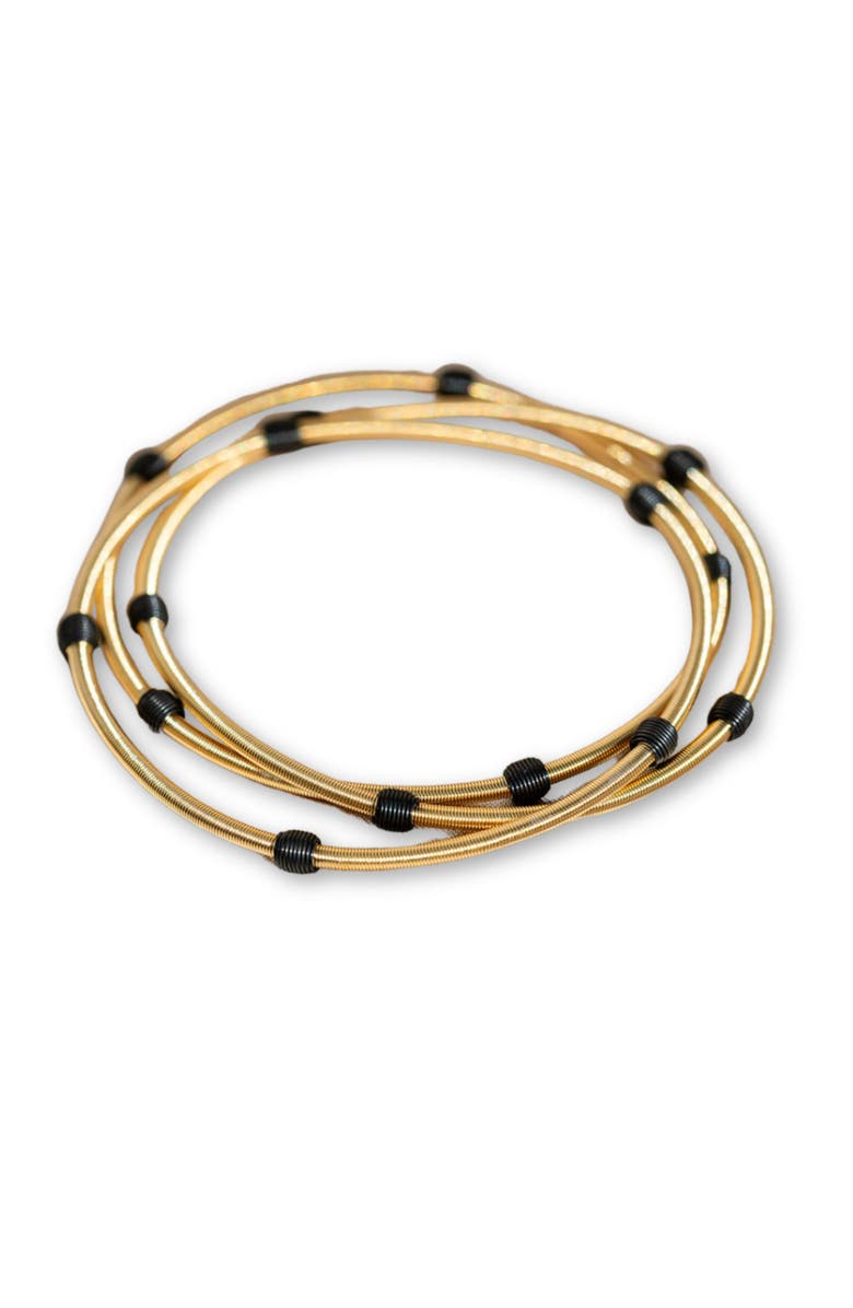 Emerson & Oliver Gold Beaded Dia Bracelets, Main, color, Gold/Black