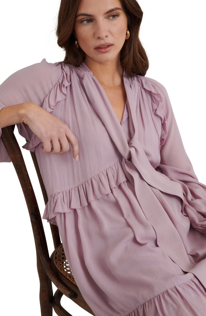 Nobody's Child Bohana Long Sleeve Ruffle Minidress, Alternate, color,