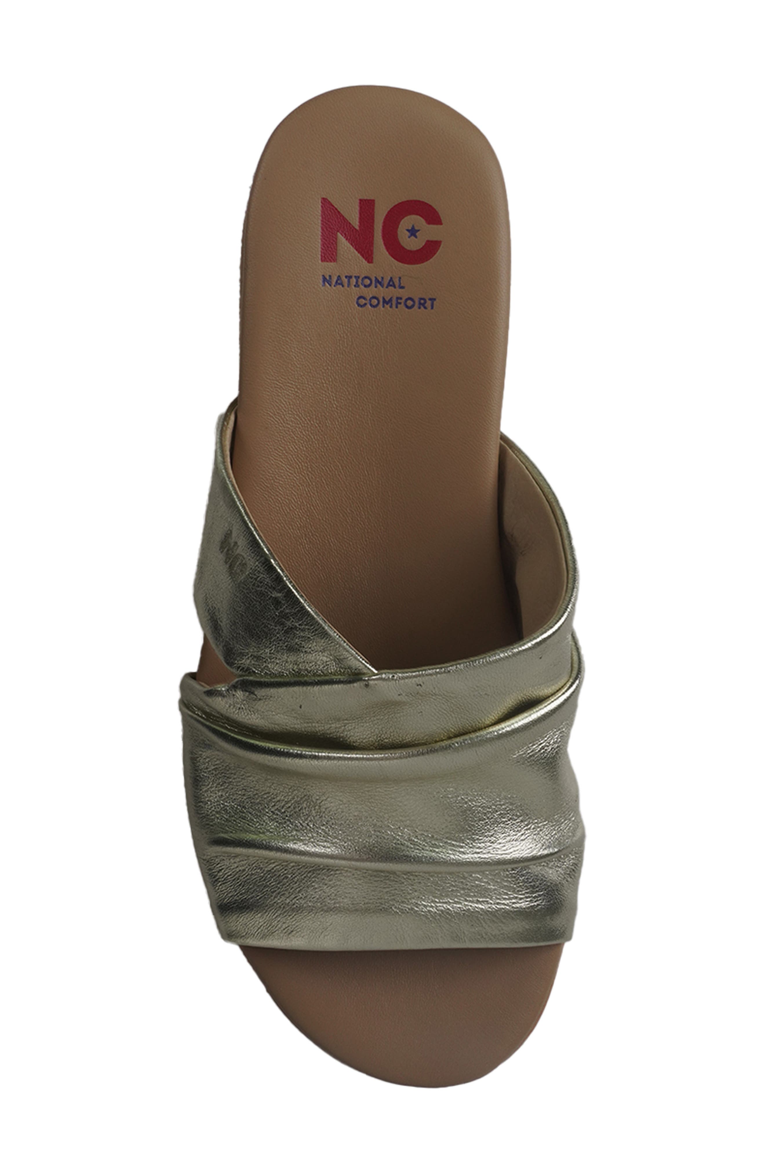 National Comfort Reneta Platform Leather Sandal, Alternate, color, Gold