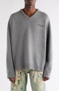 Acne Studios Kaybe Richard Yak Hair & Wool V-Neck Sweater