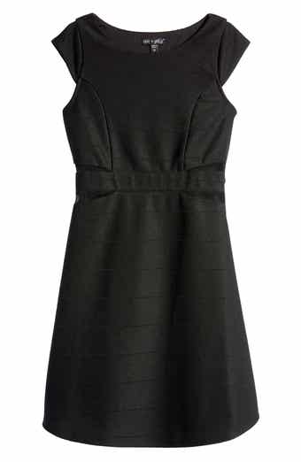 Ava & Yelly Kids' Mesh Insert Skater Dress