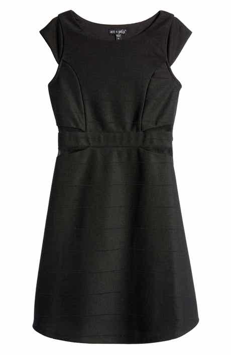 Ava & Yelly Kids' Mesh Insert Skater Dress