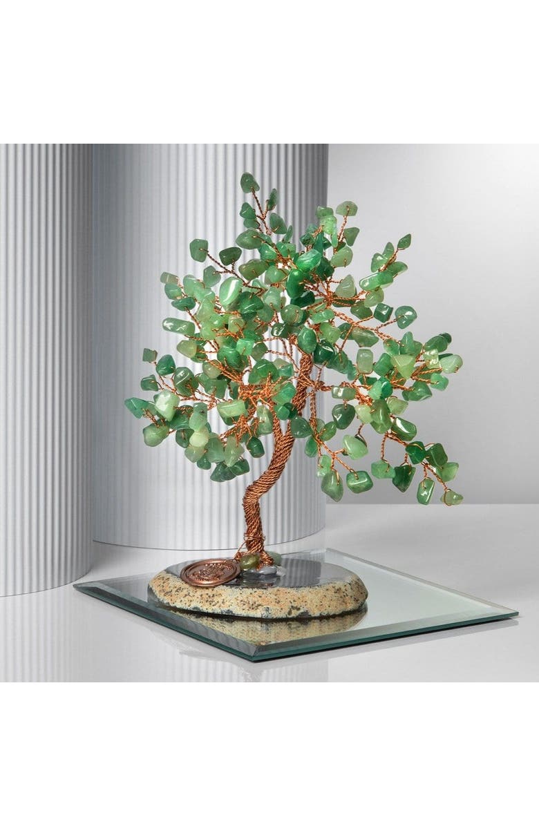 Karma and Luck Jade Feng Shui Crystal Tree of Life Successful Life, Alternate, color, Copper/Brown/Green