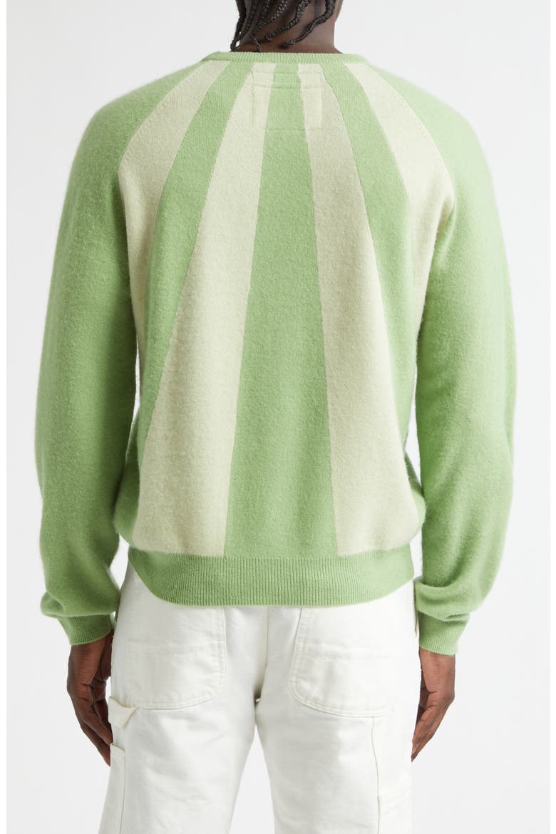 Mini Sunray Stripe Cashmere Crewneck Sweater, Alternate, color, GREEN/ PASTEL GREEN