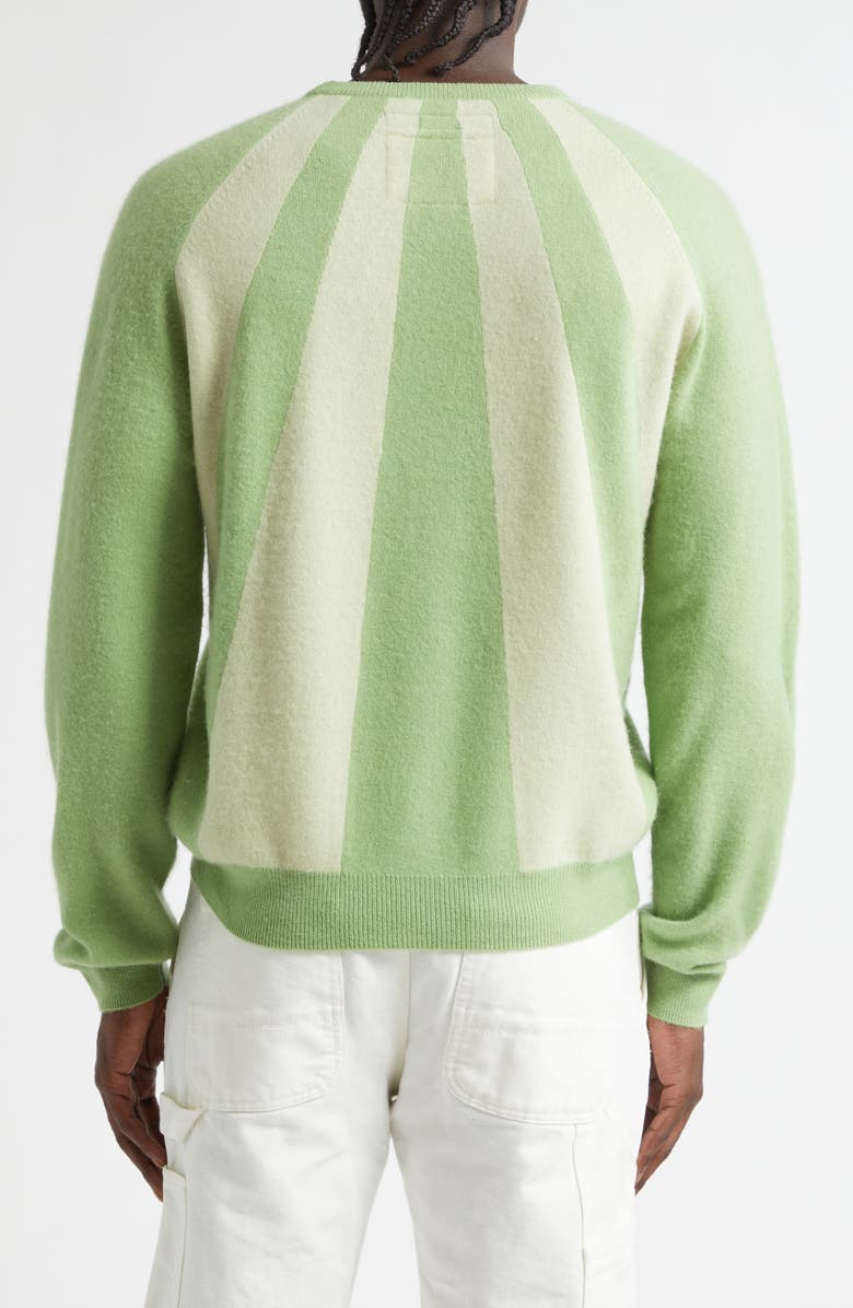 FRENCKENBERGER Mini Sunray Stripe Cashmere Crewneck Sweater, Alternate, color, Green/ Pastel Green
