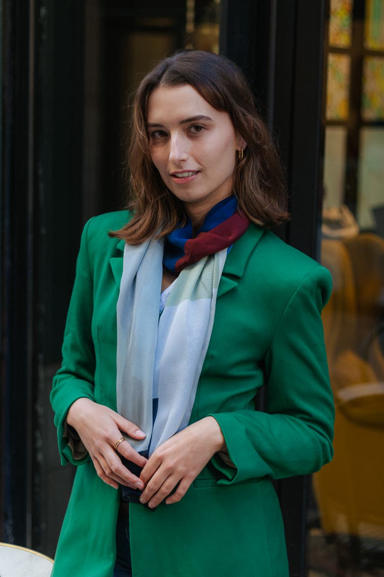 Genevra - Silk Scarf Shawl, Alternate, color, Blue
