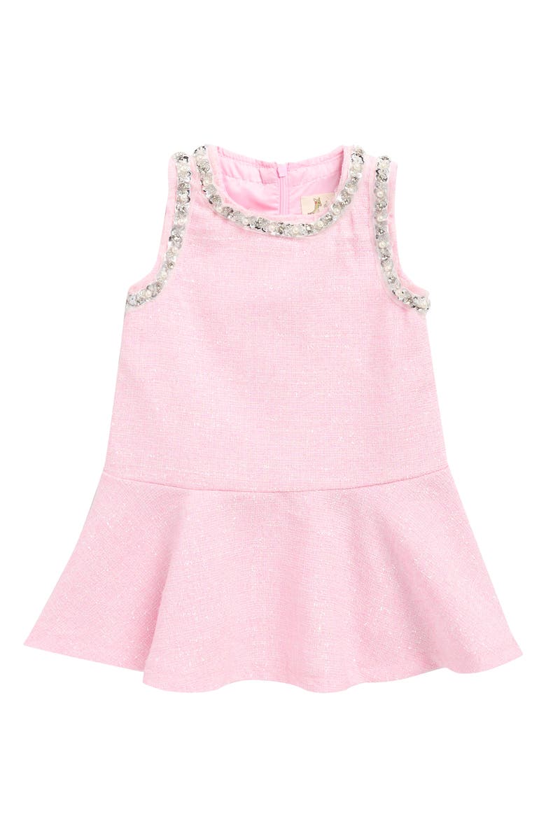 Doe A Dear Kids' Sequin Tweed Dress, Main, color, Pink