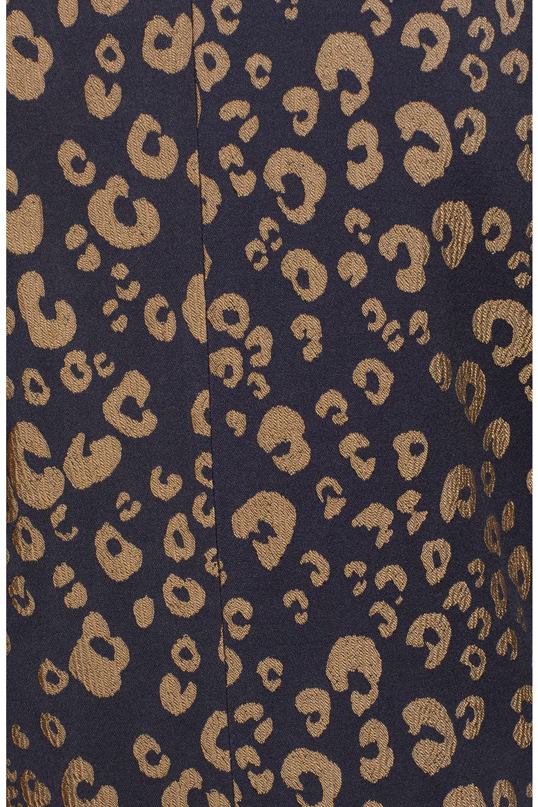 Stretch Jacquard Tailored Blazer, Alternate, color, NAVY W/ GOLD LEOPARD PRINT