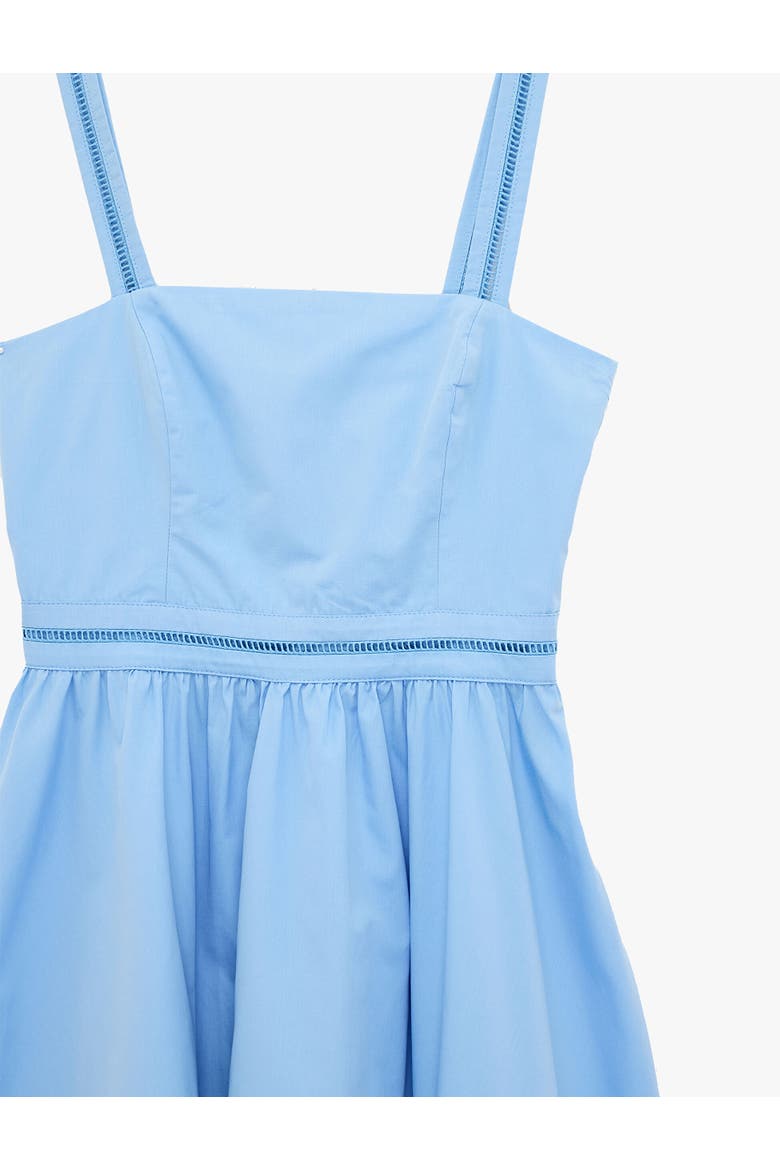 Square Neck Lace Detail Cotton Strappy Dress, Alternate, color, BLUE
