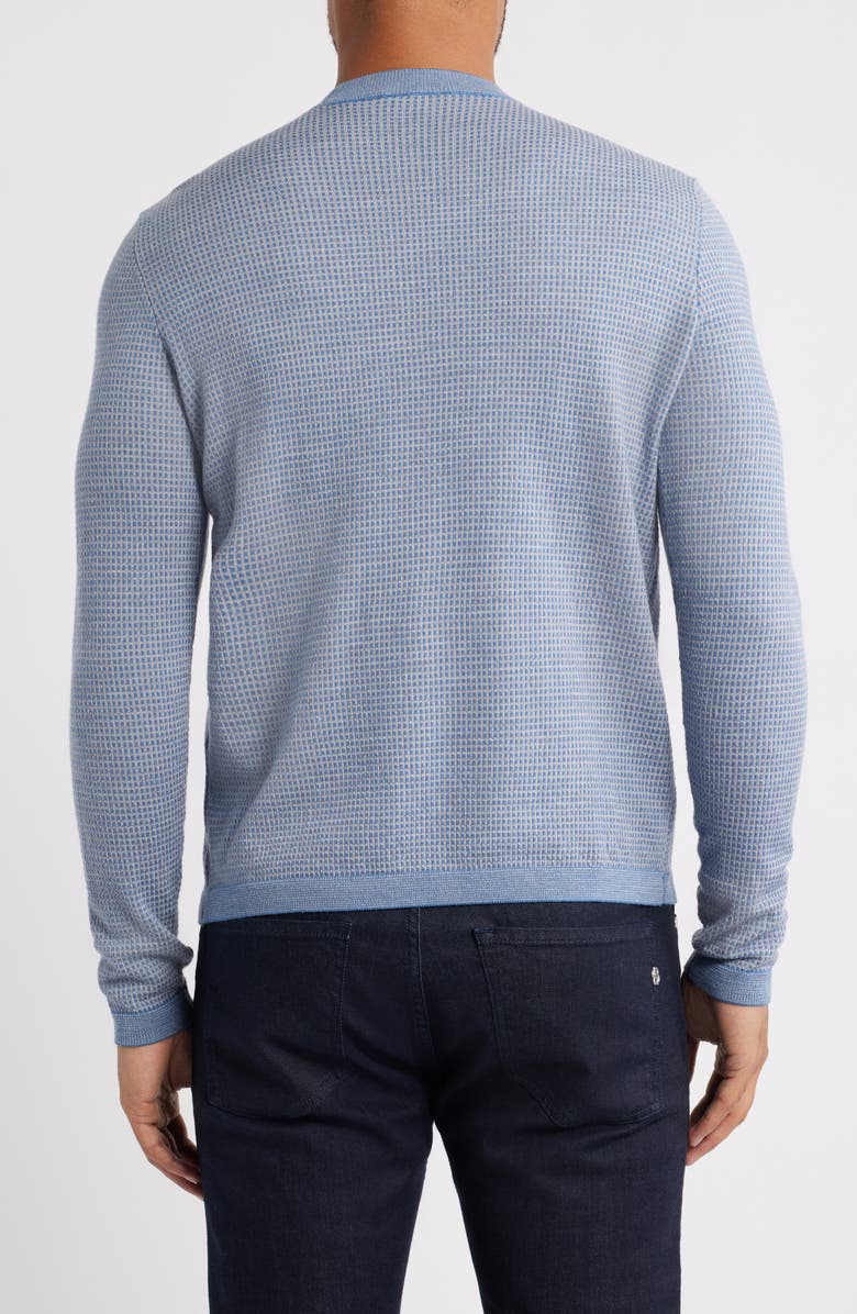 Emporio Armani Geo Pattern Wool Sweater, Alternate, color, Solid Dark Blue
